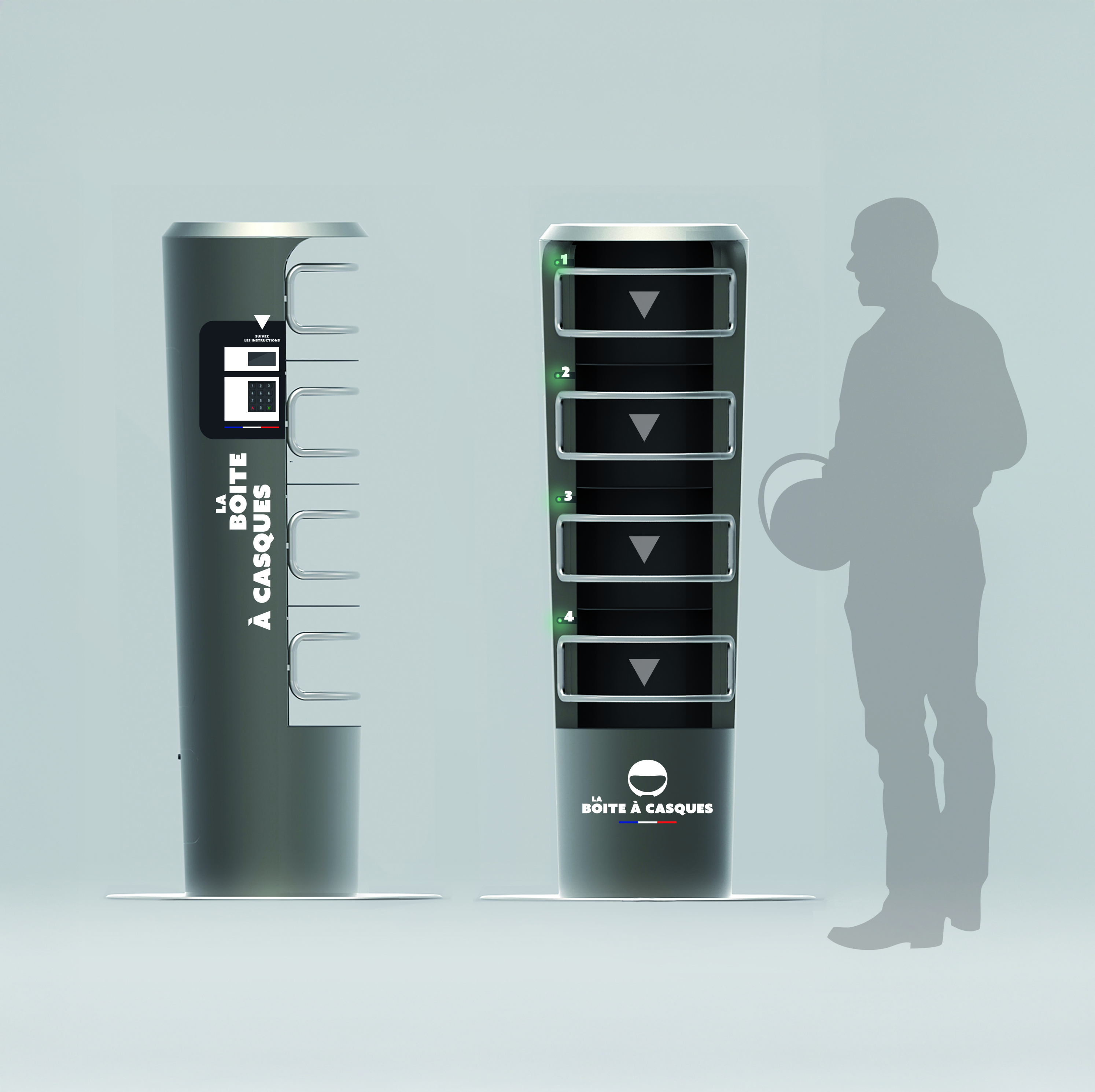 La Boîte de 4 standard - Helmet locker with 4 slots