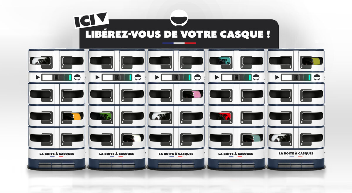 Gamme de consignes à casques La Boîte à Casques - Ici, libérez-vous de votre casque